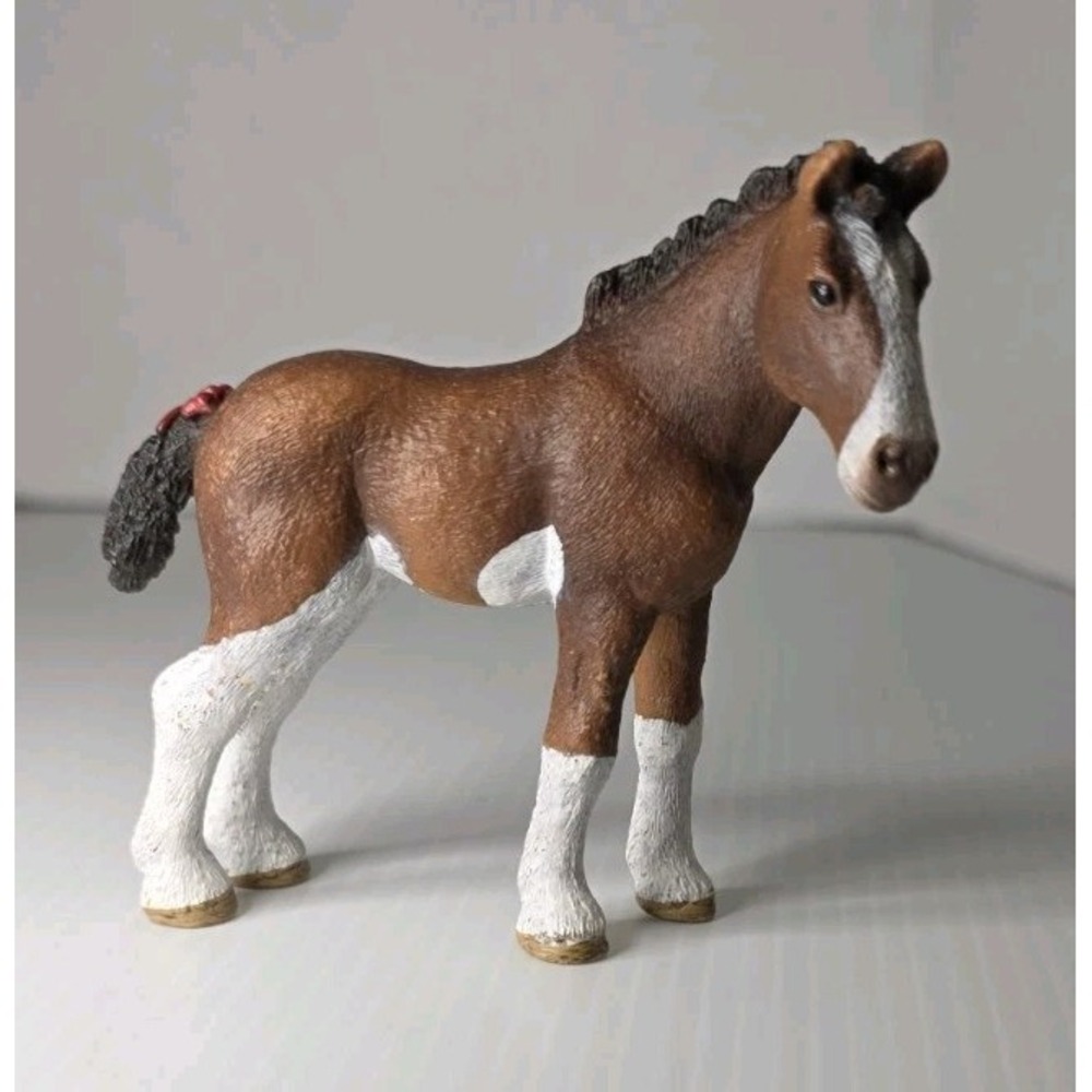 Schleich‎ Clydesdale Foal Figurine 2015 Farm Life Hand Painted PVC